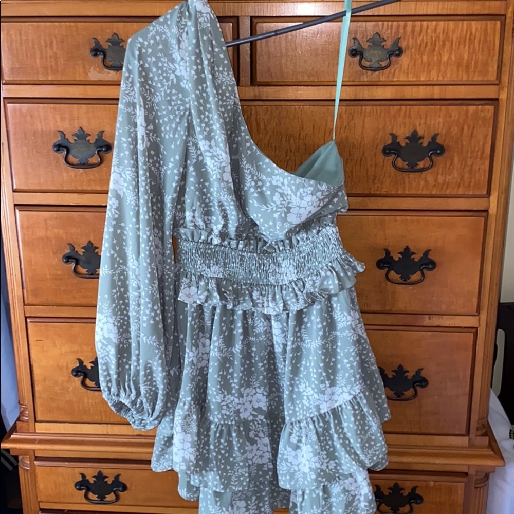 One Shoulder Ruffle Dress - Picture 2 of 5